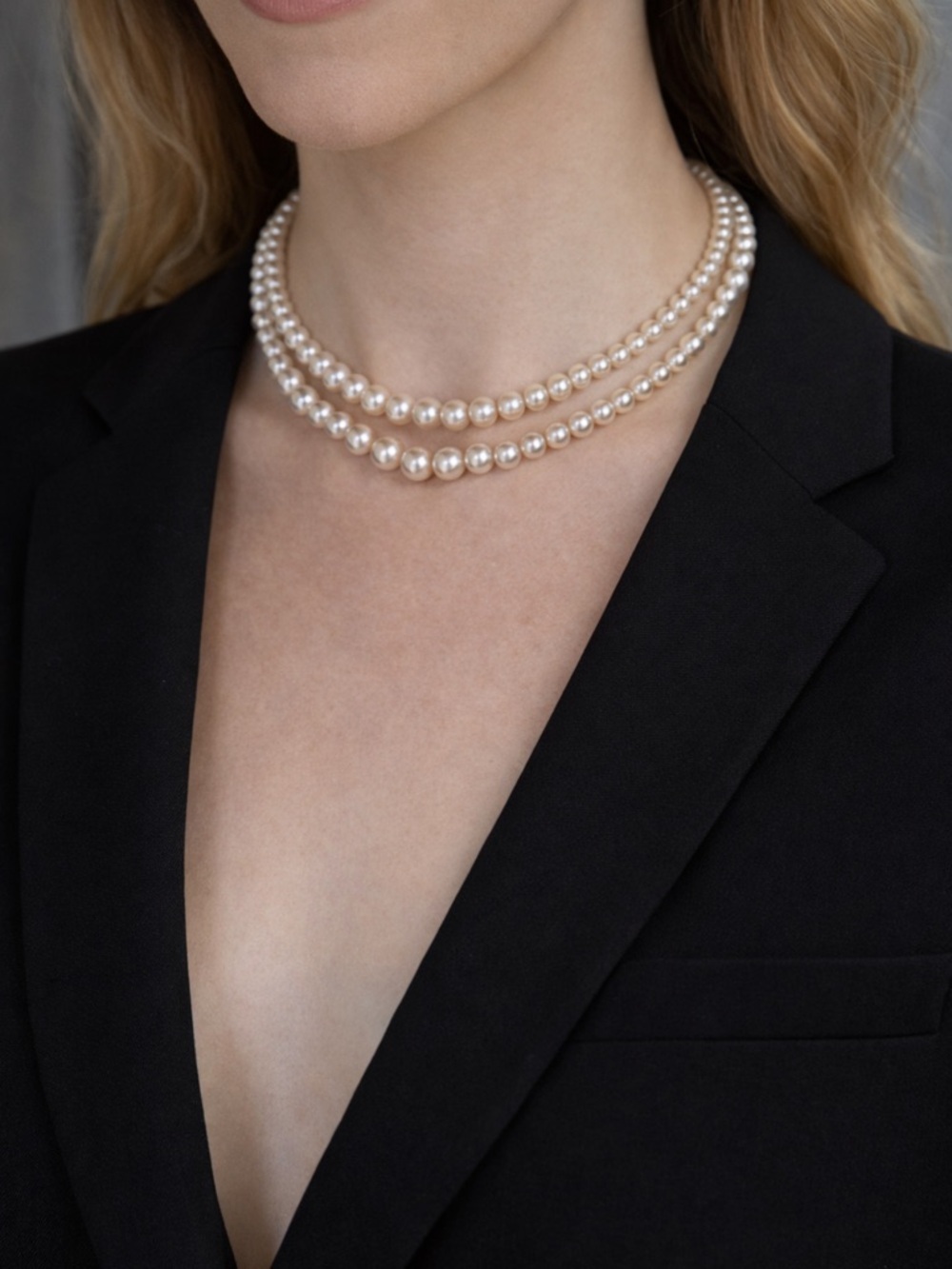 Vintage Double-Strand Faux Pearl Necklace